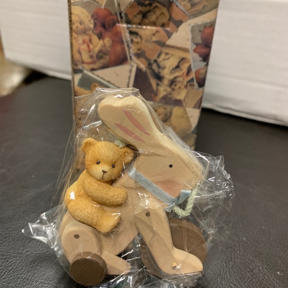 Bear on Bunny Mini Figurine